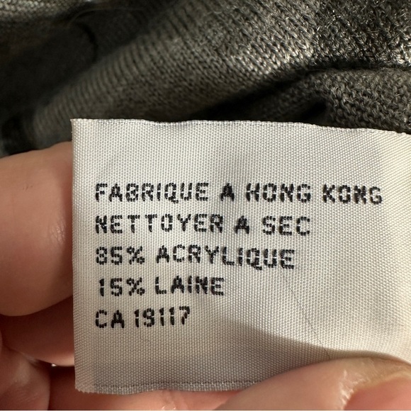 Talbots gray‎ floral cardigan, buttons, size small, acrylic/wool, spring, layer - Picture 4 of 8